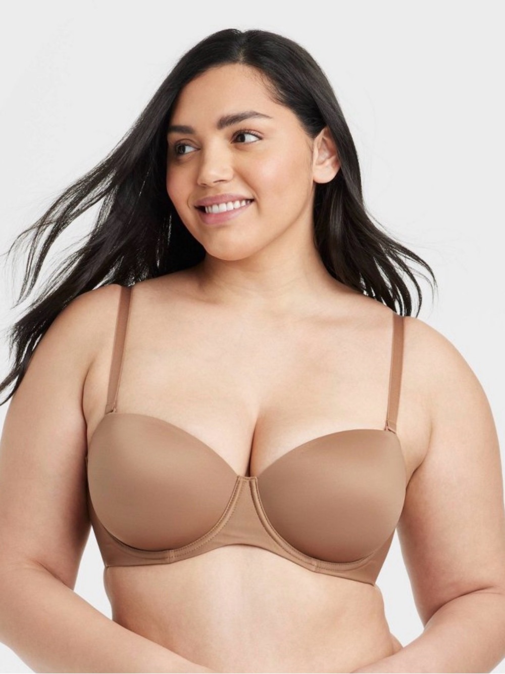 Auden Women Lightly Lined Strapless Multiway Bra 40D Brown Underwire 023129873